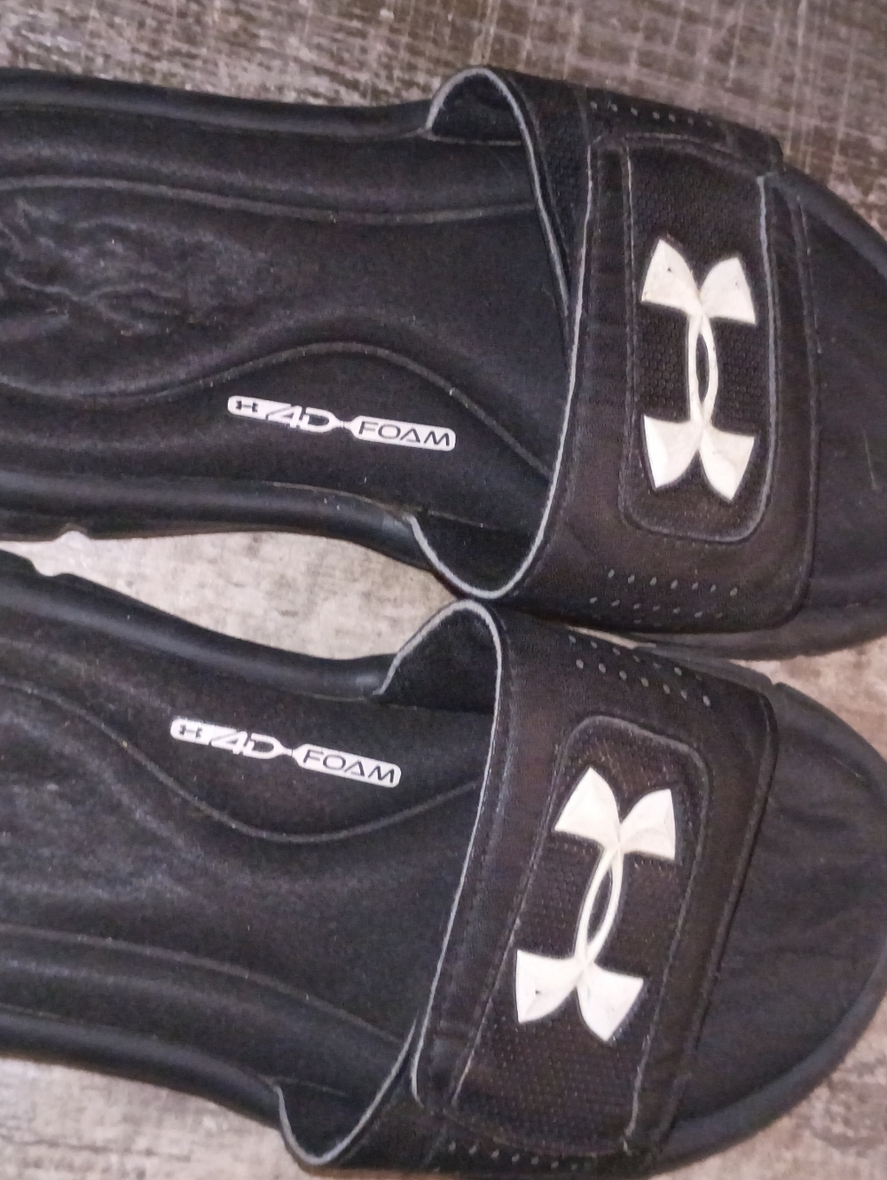Under Armour Black Slide Sandals with White Logo